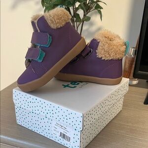 Cozy Purple Kids Boots with Faux Fur